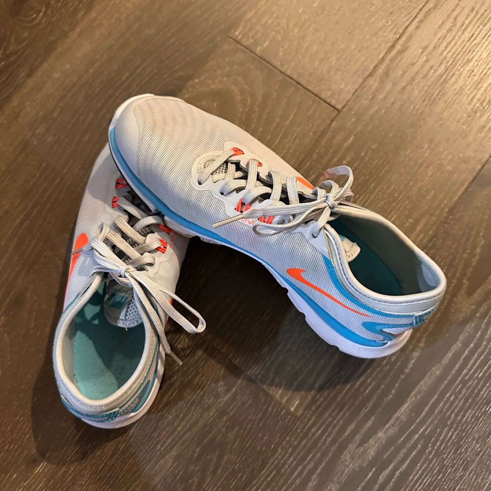 Women’s White and Orange Athletic Shoes